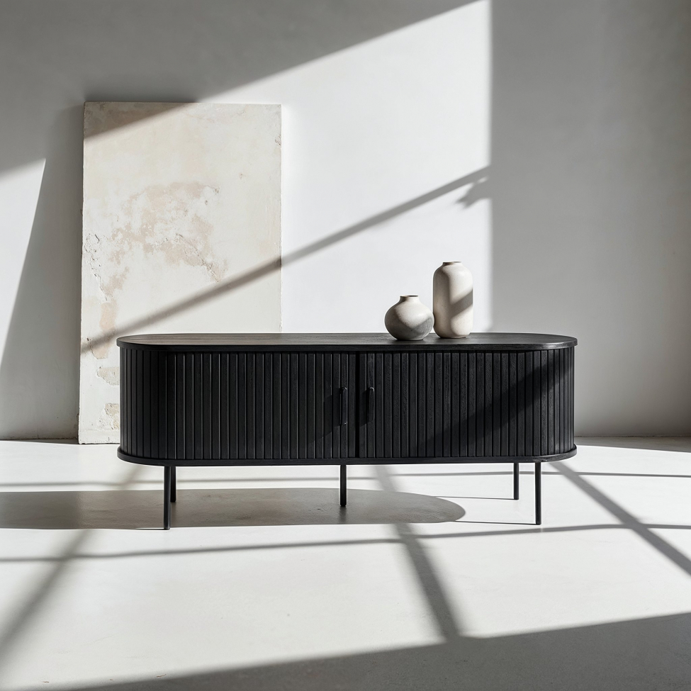 Stolik TV 'Holmvik' - Czarny