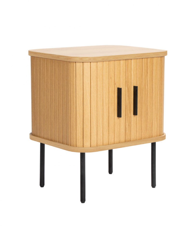 Stolik nocny 'Holmvik' - Naturalny/Czarny