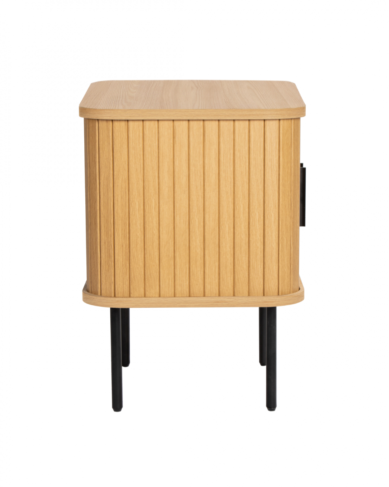 Stolik nocny 'Holmvik' - Naturalny/Czarny