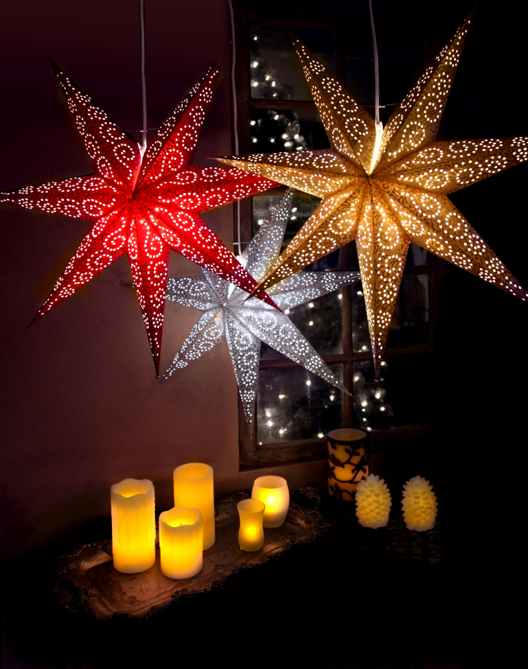 Gwiazda betlejemska 'Antique' - Biała