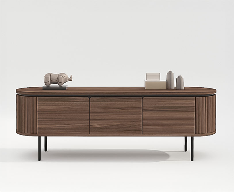 Stolik TV 'Kärra' - Orzech/Czarny