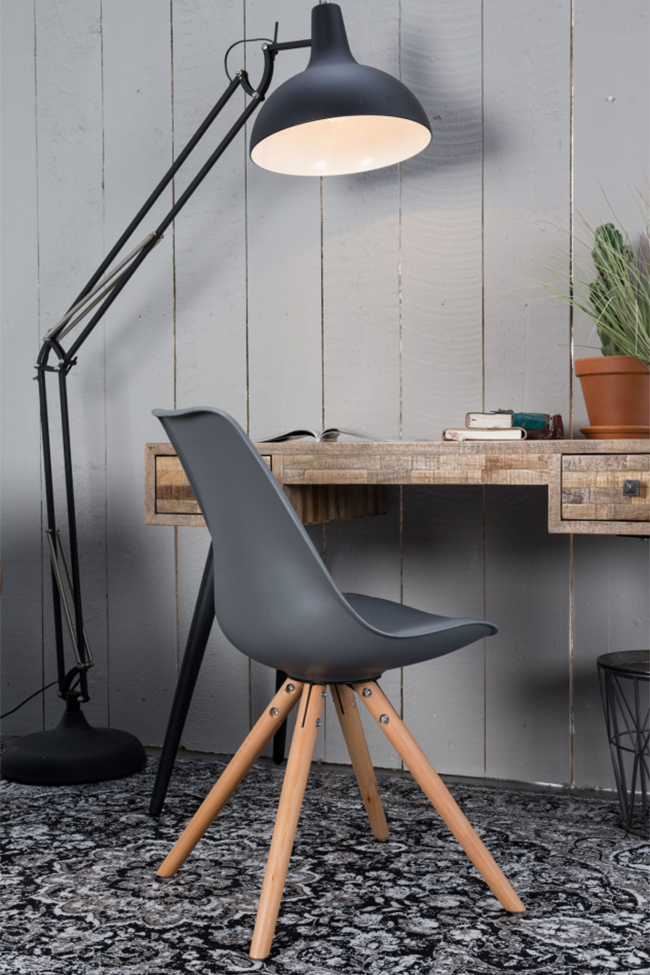 Biurko/Stolik boczny 'Leo' - Teak/Stal