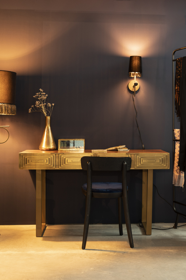 Stolik konsolowy 'Volan' - Złoty