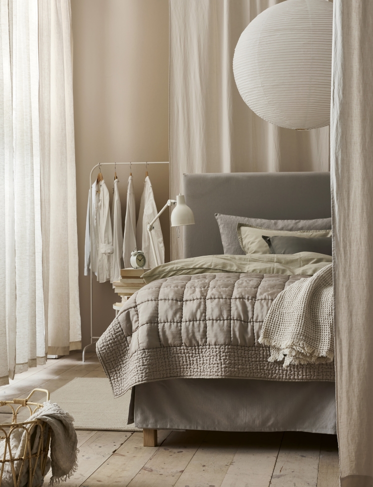 Pokrowiec na łóżko 'Weeknight' 160x220x52 - Szary