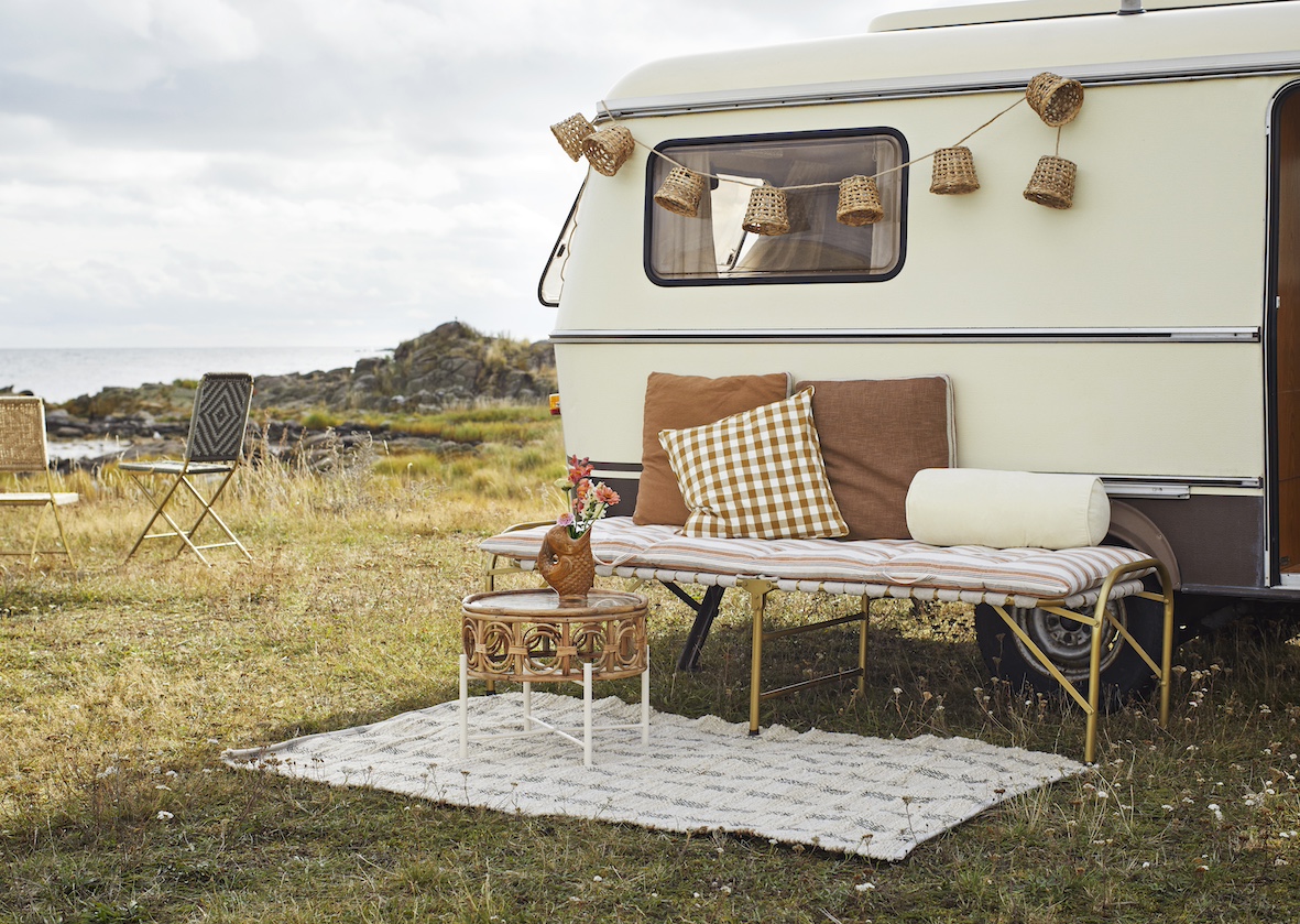 Łóżko dzienne 'Foldable' - Białe/mosiężne