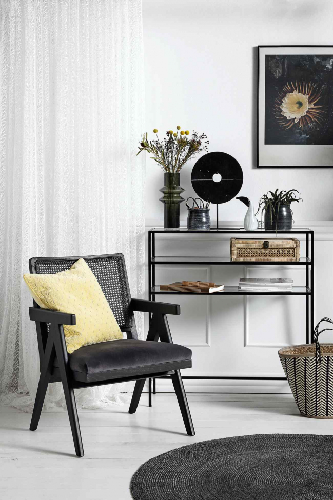 Fotel 'Wickerwork' - Wicker/Czarny