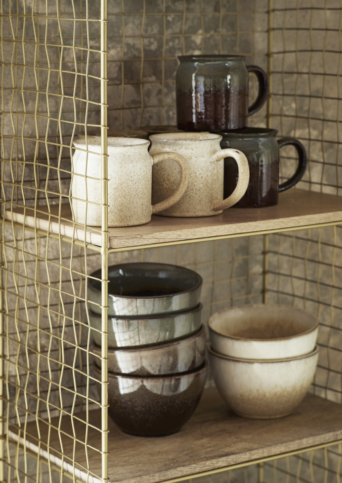 Półka 'Iron' - Mosiądz/naturalna