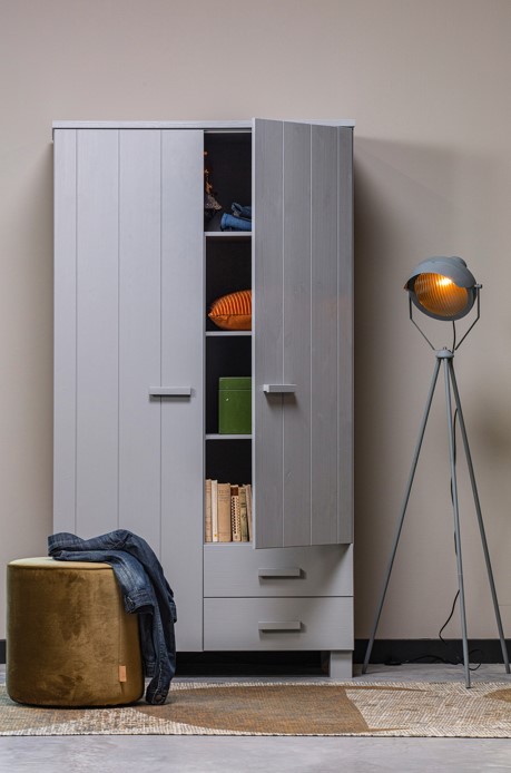 Szafa 'Dennis' z szufladami - Szary beton