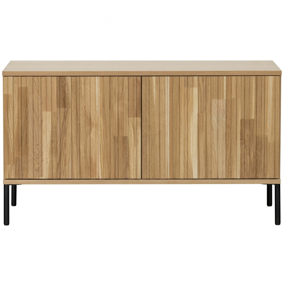 Stolik RTV 'New Gravure' 100 cm - Dąb/Czarny