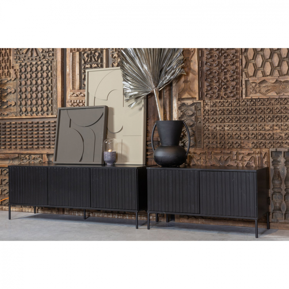 Stolik RTV 'New Gravure' 100 cm - Czarny/Czarny