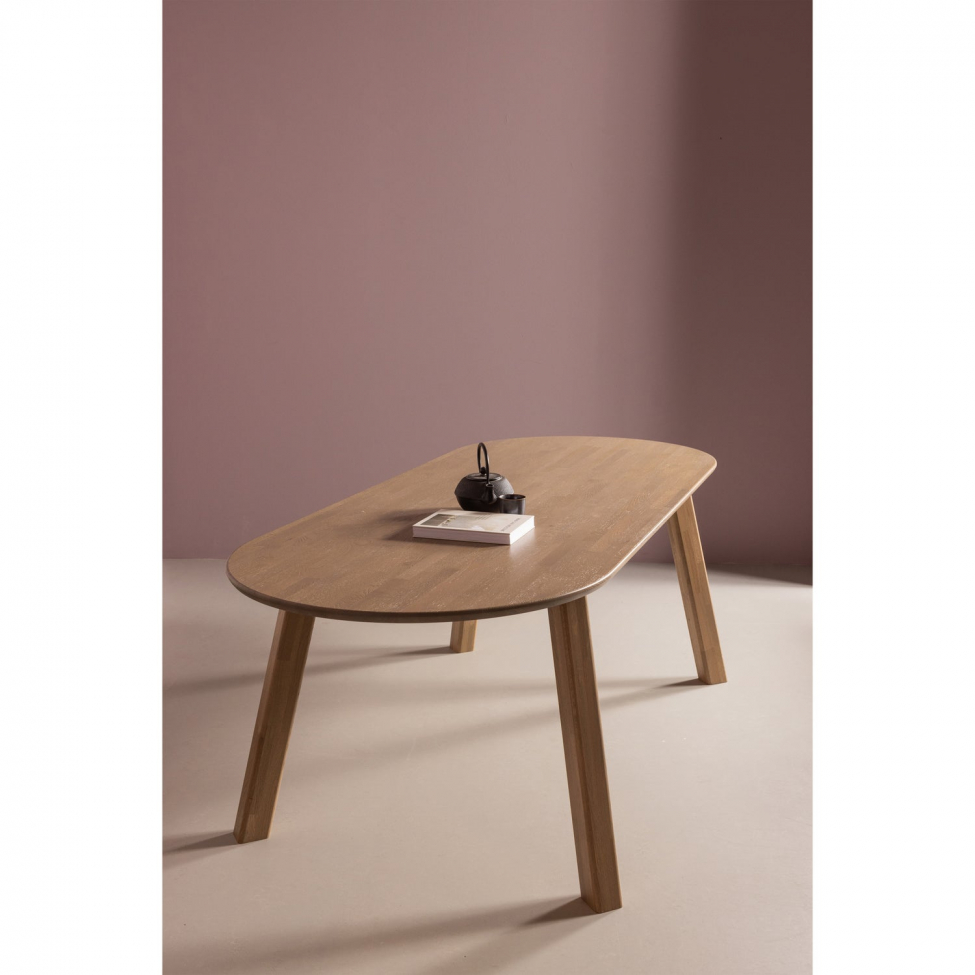 Stół 'Tablo' 220x90 cm owalny - Brązowo-szary