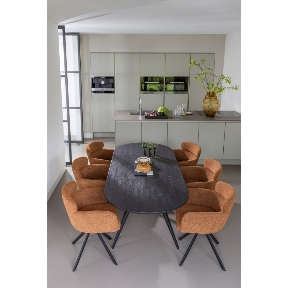 Stół 'Tablo' 220x90 cm owalny - Ciemnobrązowy