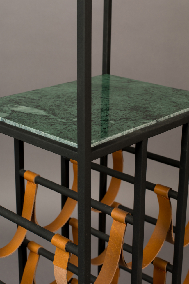 Półka kuchenna 'Mil' - Marmur/Skóra