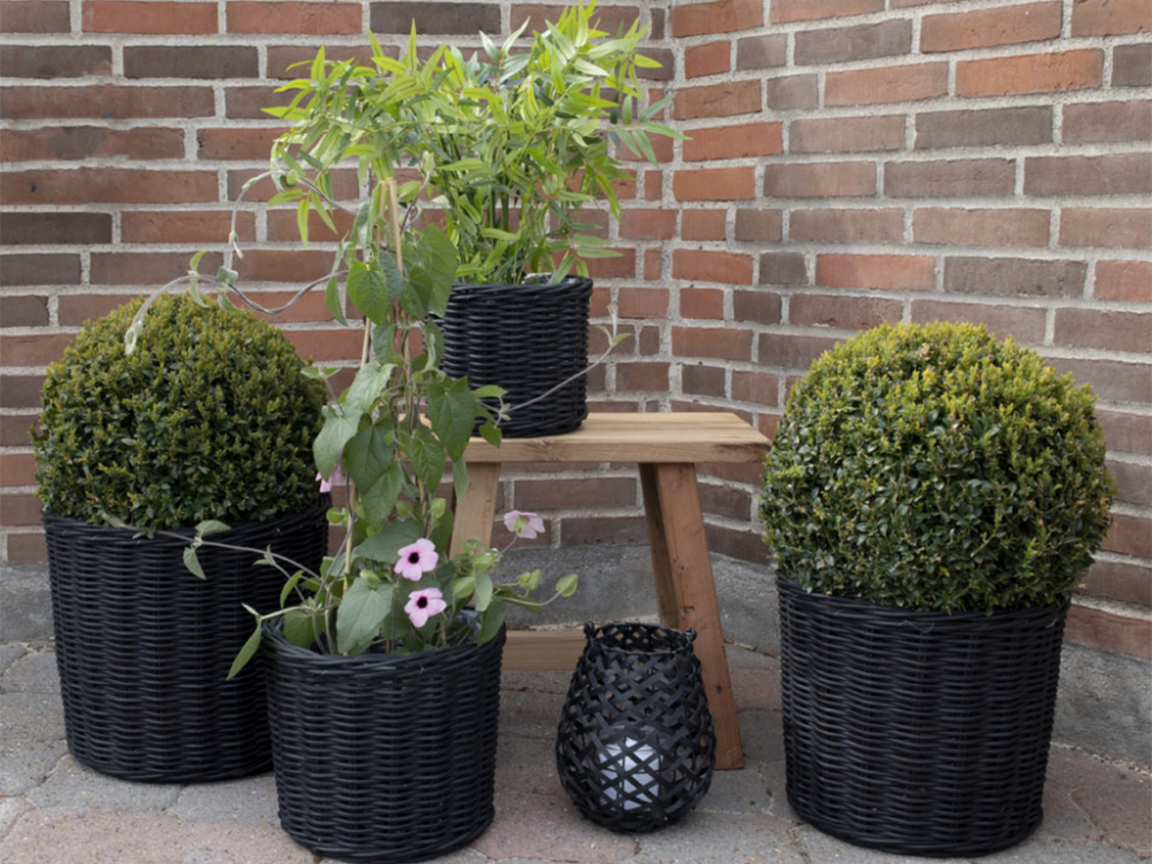 Kosze 'Bogor Black' 4-pak - Czarny