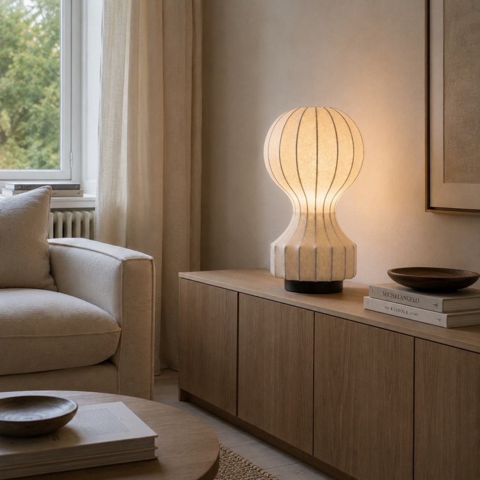 Lampa 'Senigallia' L - Biała/Czarna