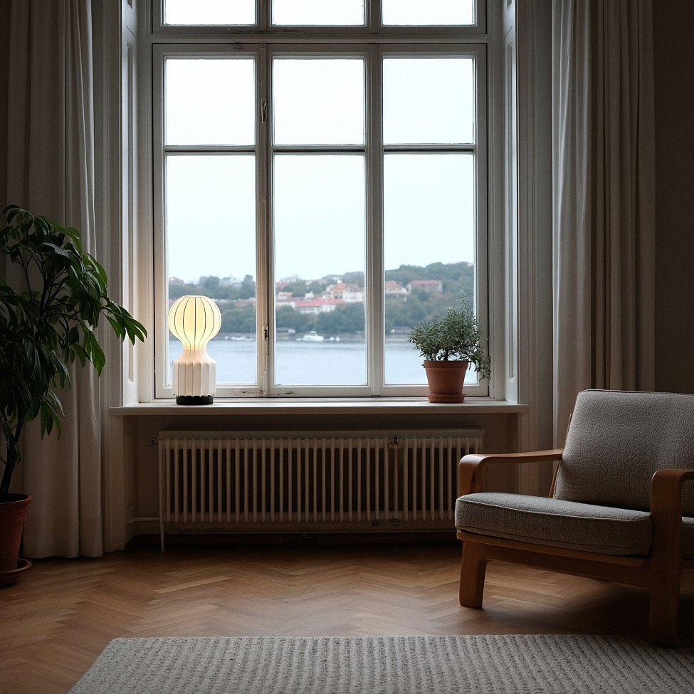 Lampa 'Senigallia' S - Biała/Czarna