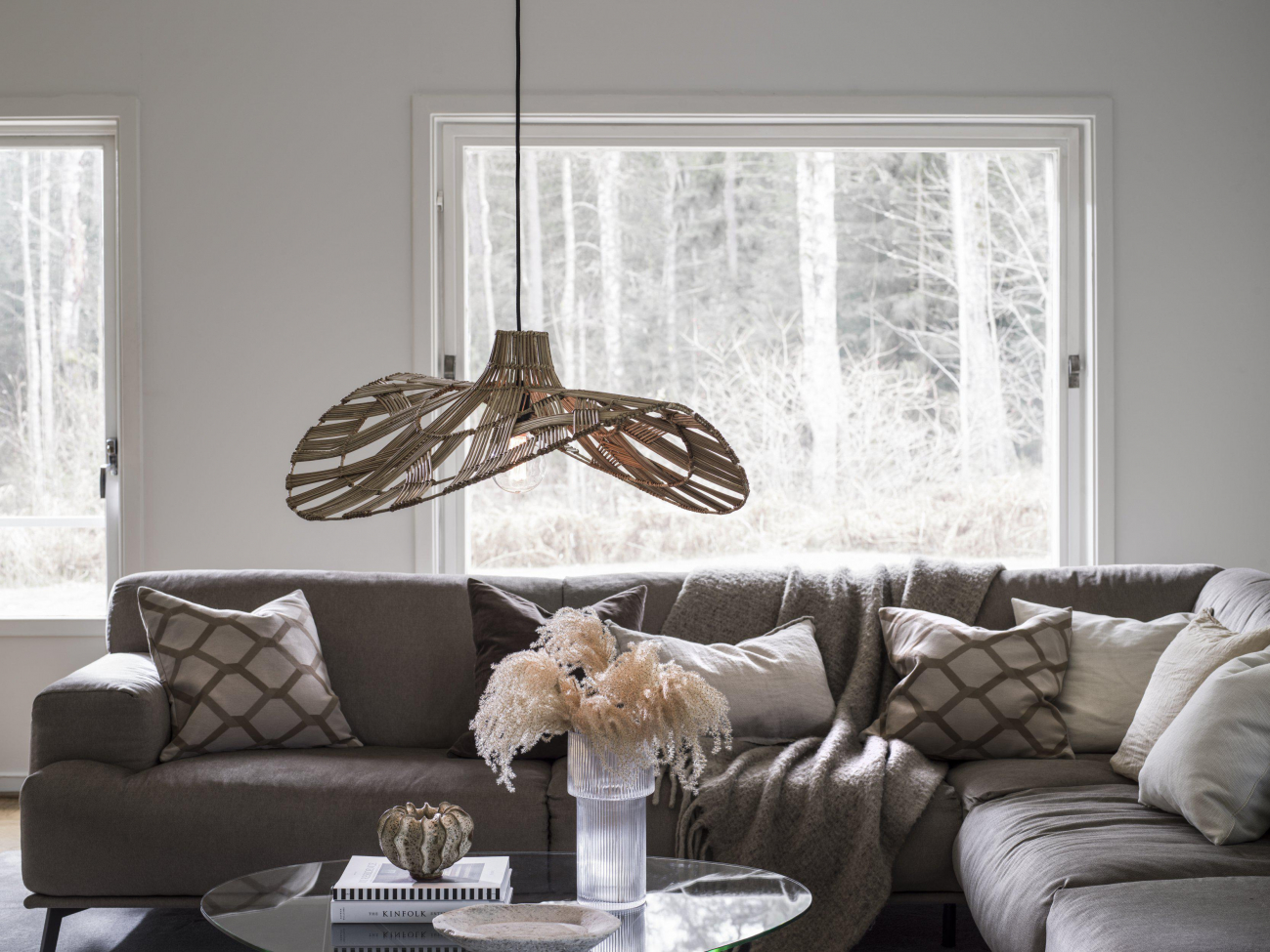 Lampa sufitowa 'Wella' 81cm - Naturalna