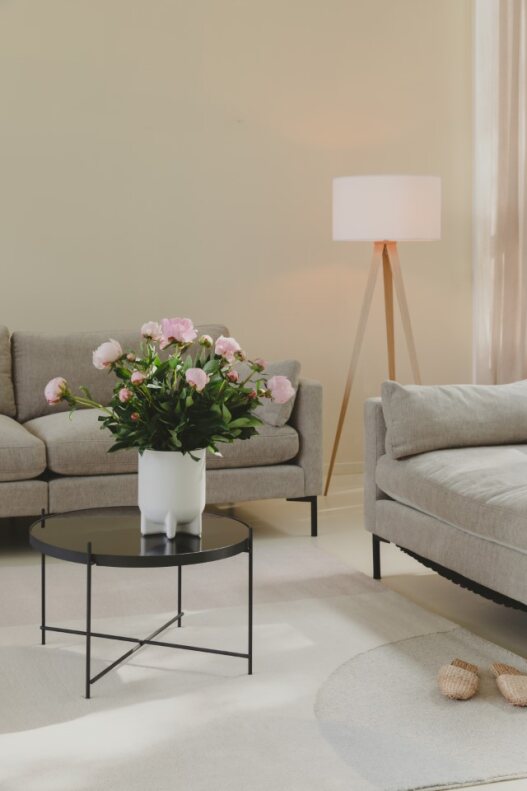 Lampa podłogowa 'Tripod' - Drewno/Czarna