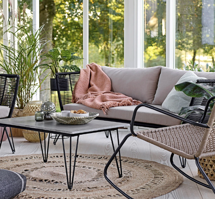 Sofa 'Mundo' - Czarny/Beżowy