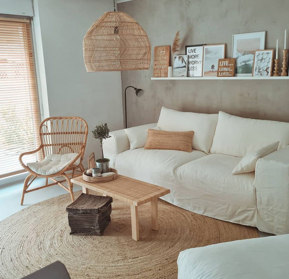 Okrągły dywan 'Flätan' 120cm - Juta