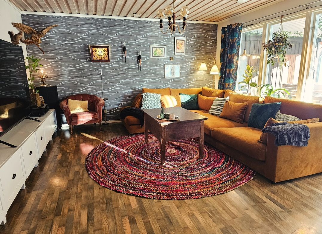 Okrągły dywan 'Flätan' 120cm - Wielokolorowy