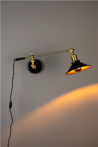 Lampa ścienna 'Penelope' - Czarny