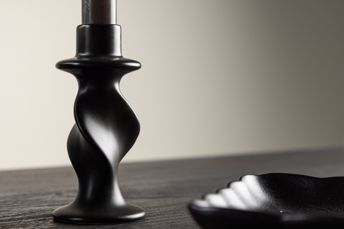 Świecznik 'Brooks' - Czarny