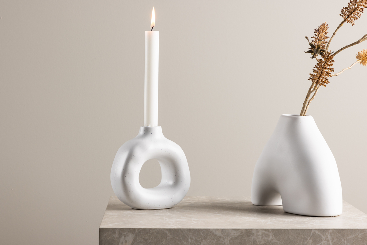 Świecznik 'Annecy' - Biały