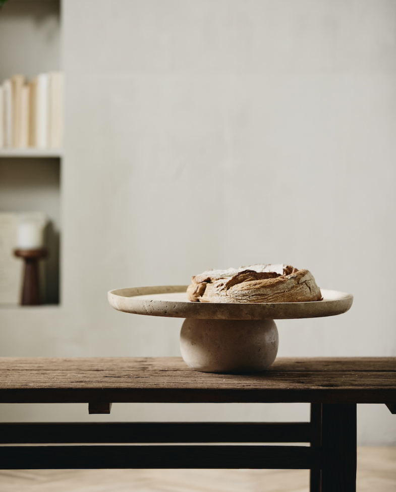 Talerz 'Masa' okrągły 50cm - Trawertyn