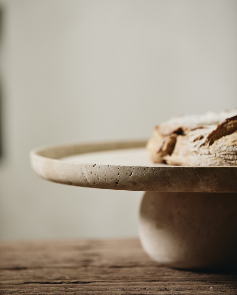 Talerz 'Masa' okrągły 50cm - Trawertyn