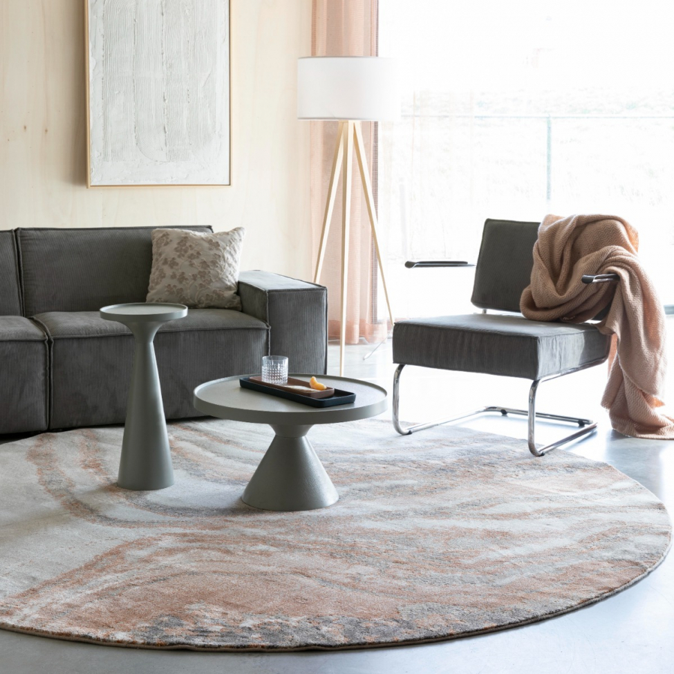 Dywan 'Sol' Okrągły 200cm - Szary/Brązowy