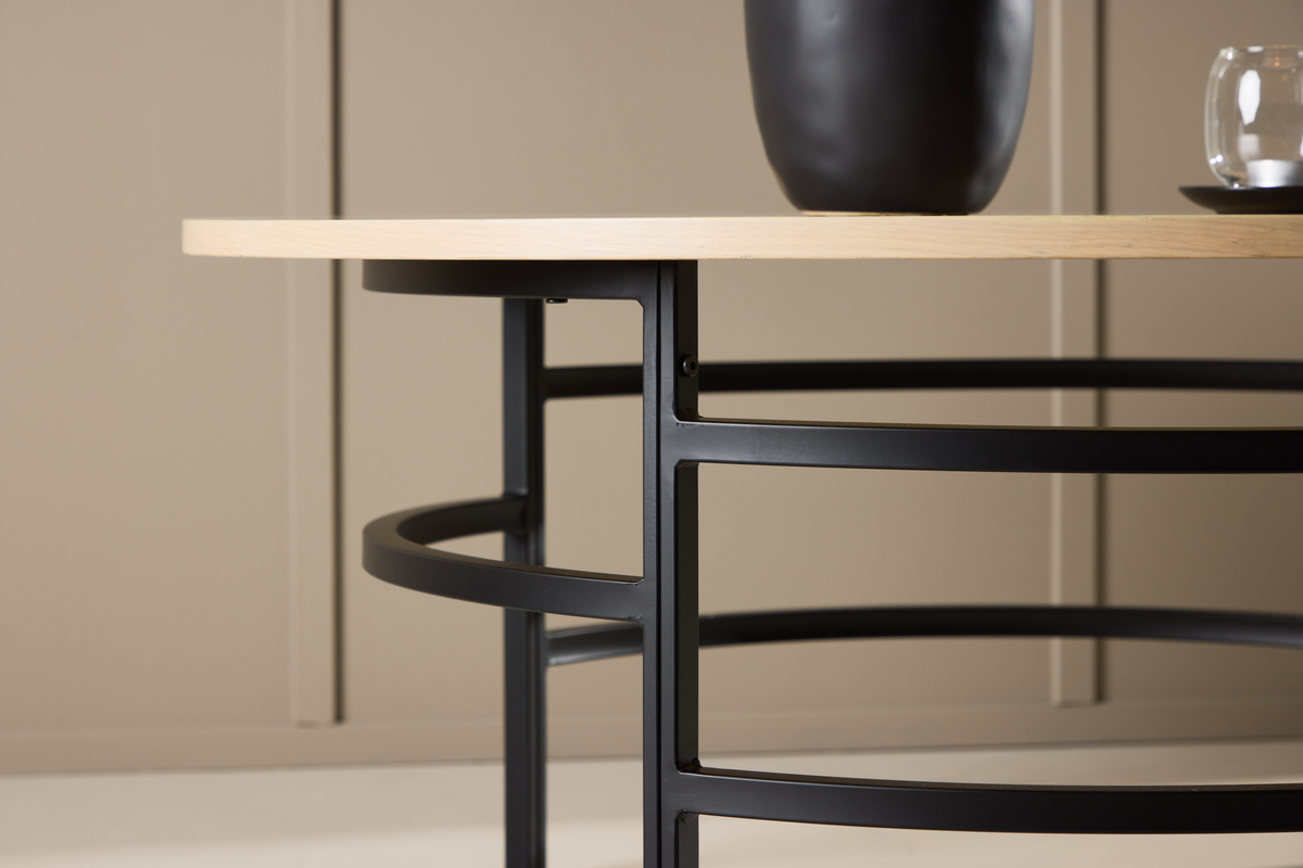 Stolik kawowy 'Copenhagen' 100x43cm - Biały pigmentowany/Czarny