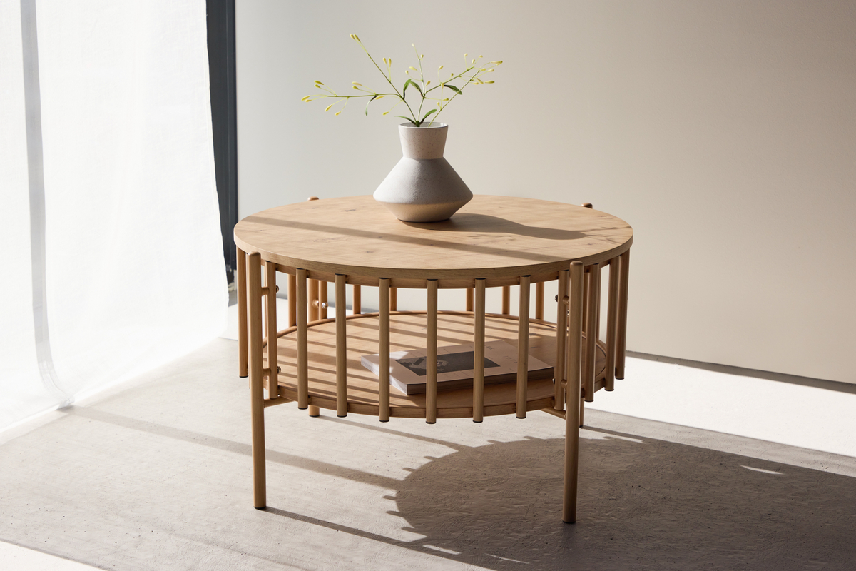 Stolik kawowy 'Runvik' Okrągły 80cm - Naturalny