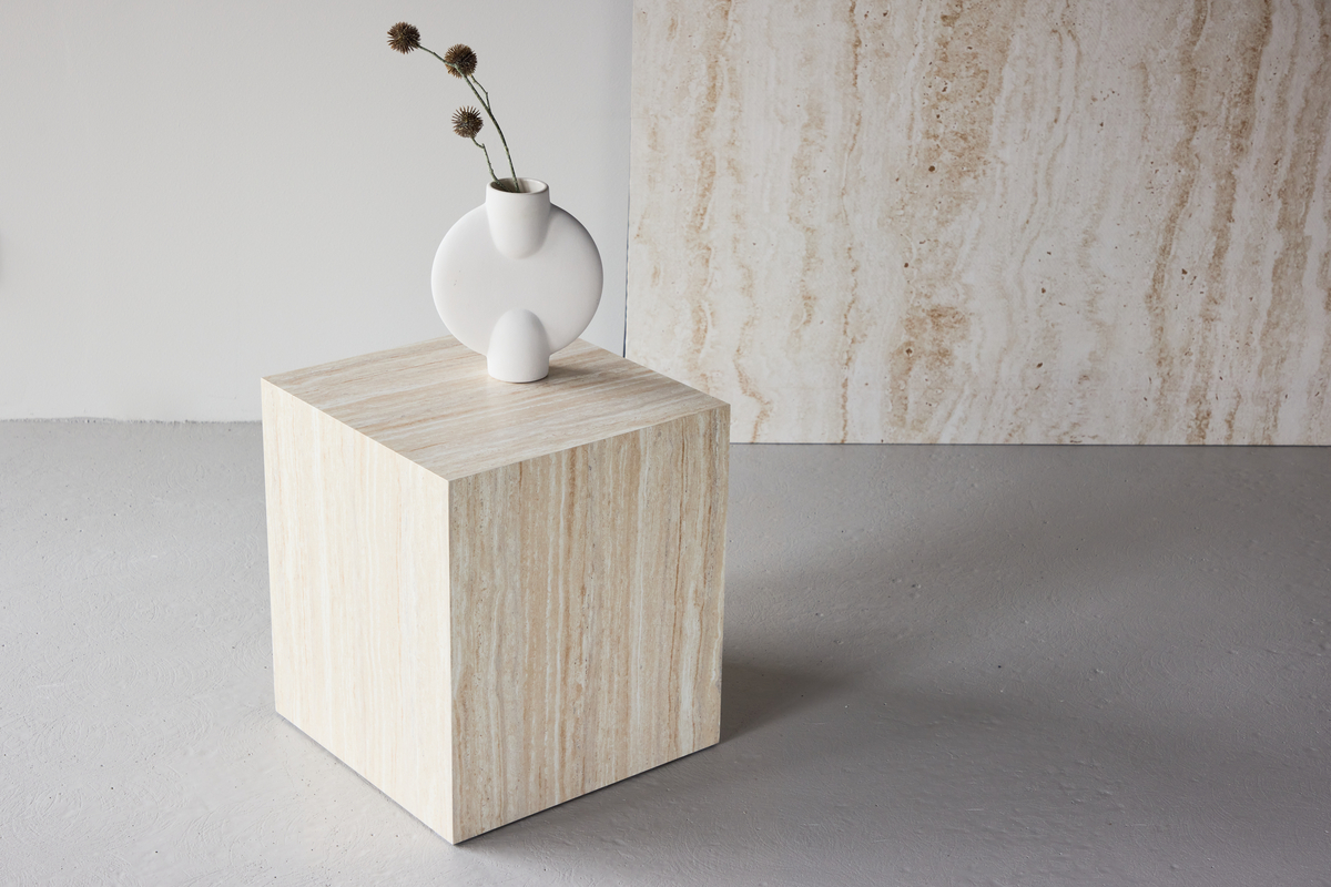 Stolik kawowy 'Myrsjö' 40x40cm - Beżowy