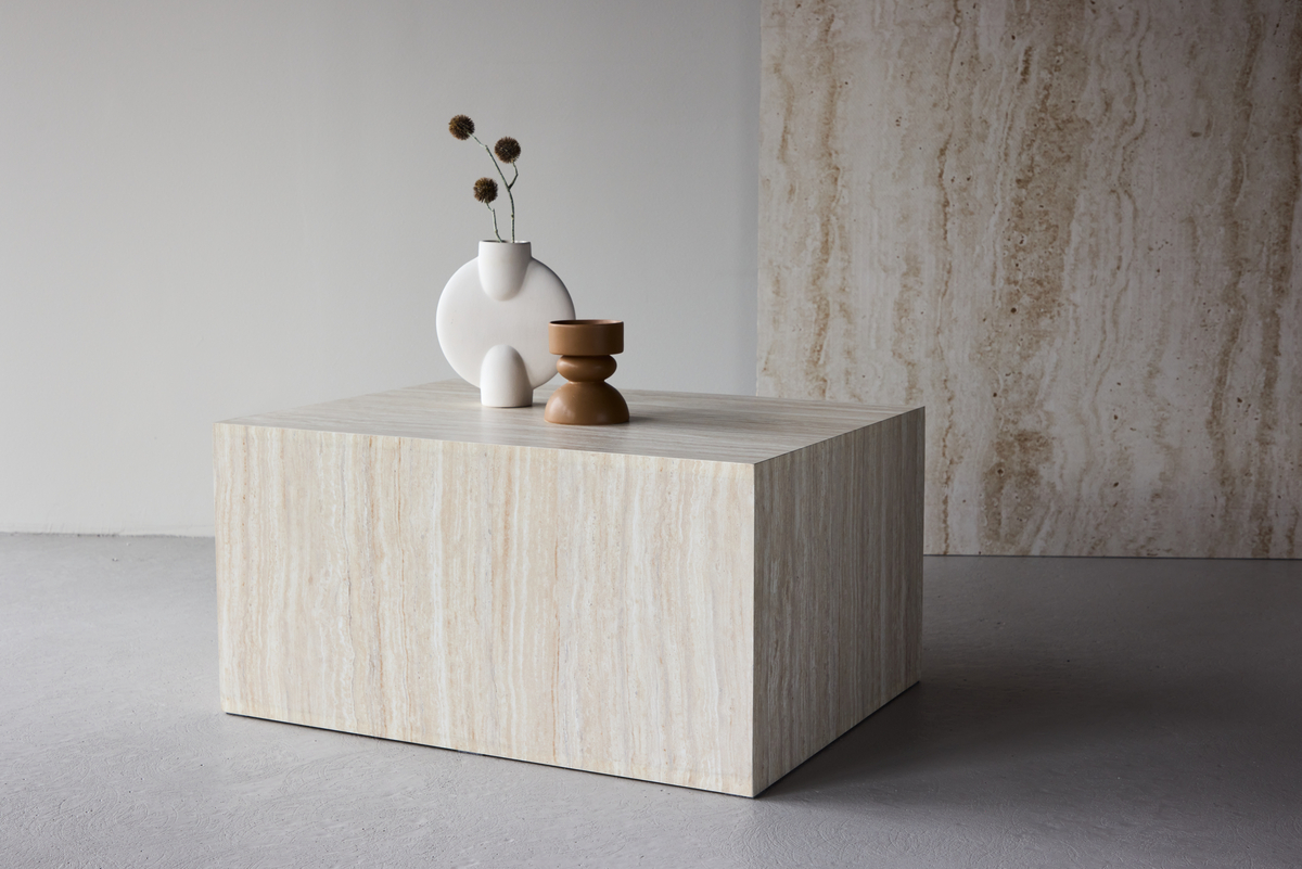 Stolik kawowy 'Myrsjö' 80x60cm - Beżowy