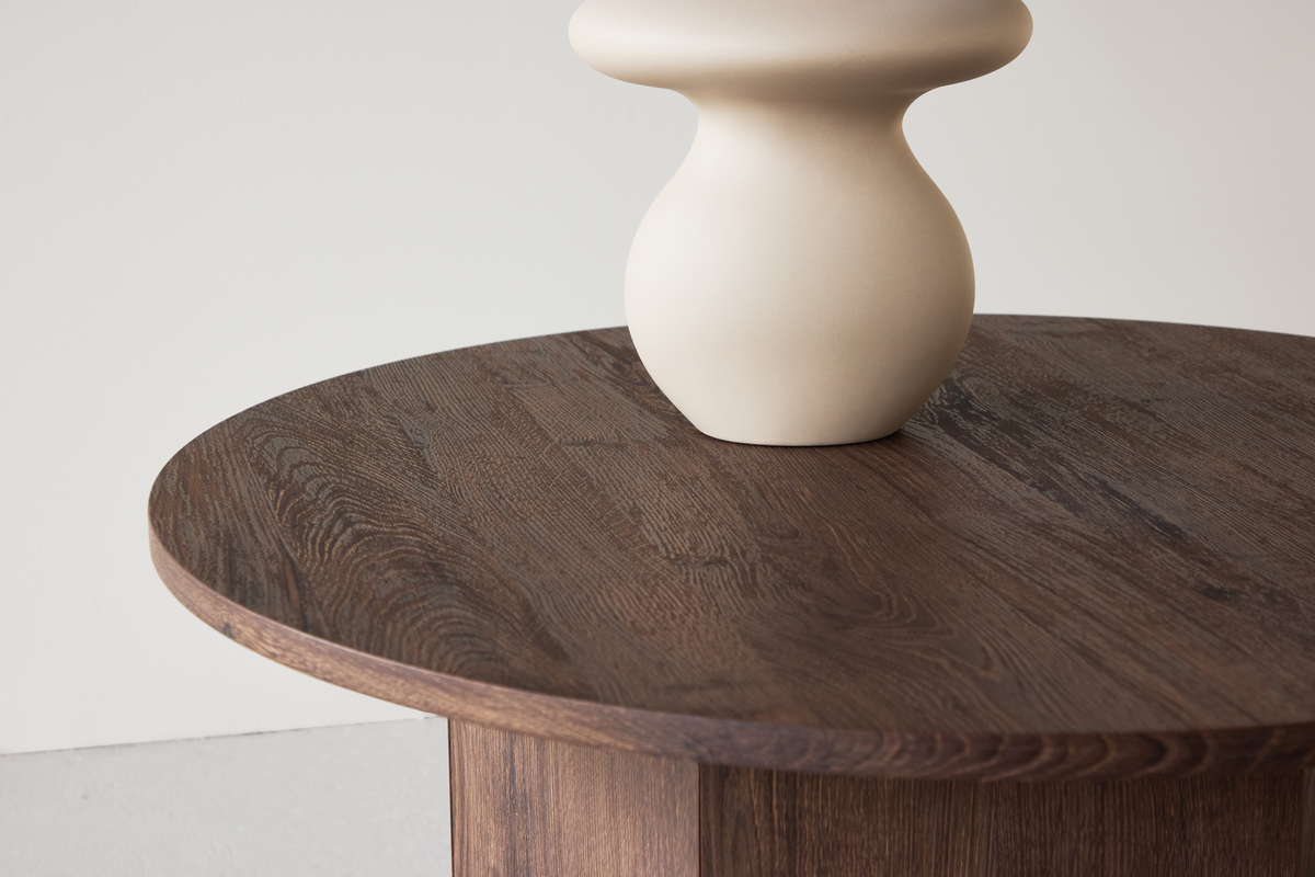 Stolik kawowy 'Björkvik' Okrągły 80cm - Zamsz