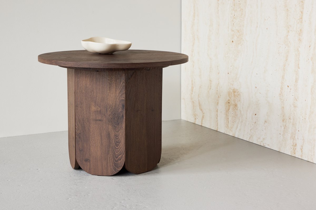 Stolik kawowy 'Björkvik' Okrągły 60cm - Zamsz