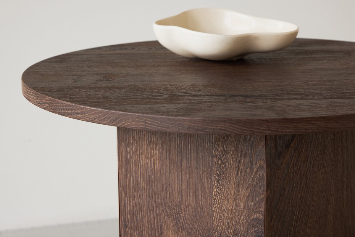 Stolik kawowy 'Björkvik' Okrągły 60cm - Zamsz