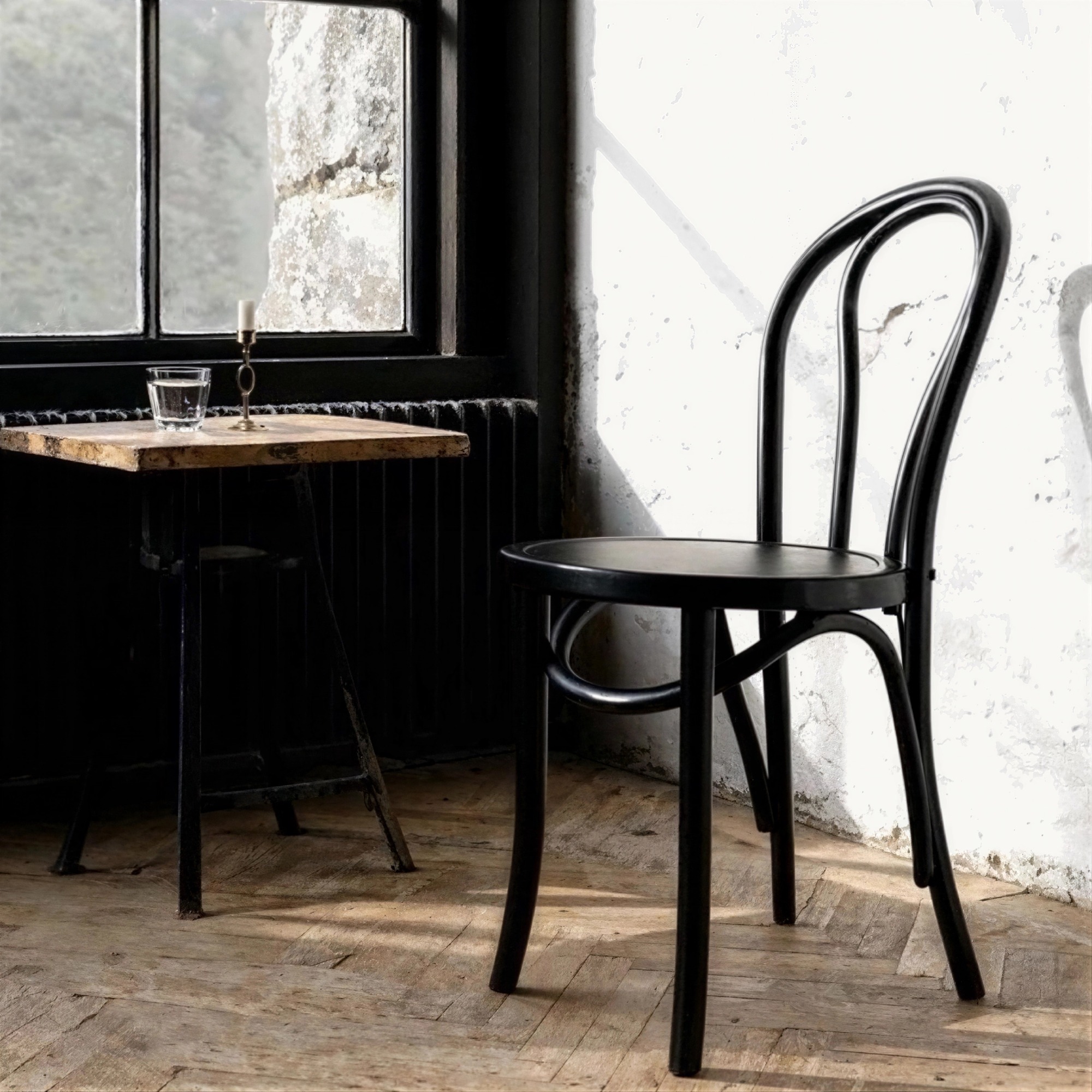 Krzesło 'Bistro' - Drewno/Czarny