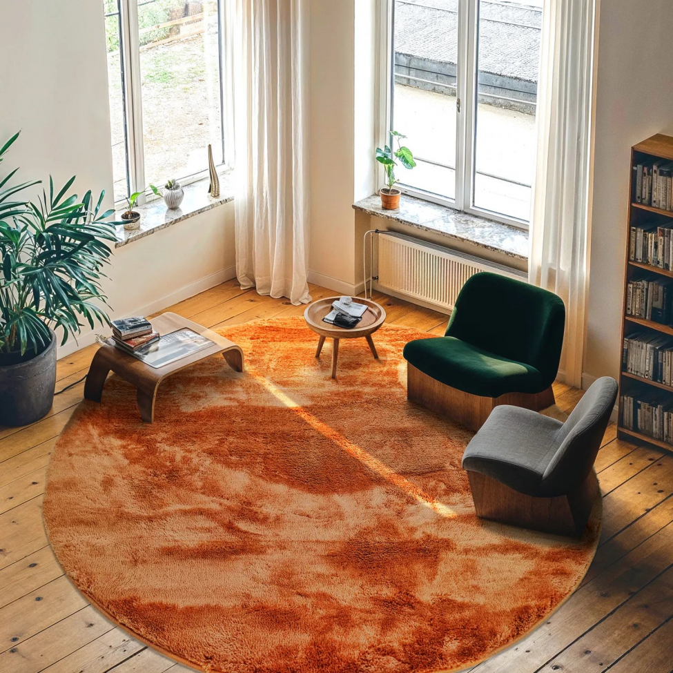 Okrągły dywan 'Aranga Super Soft' 200cm - Pomarańczowy