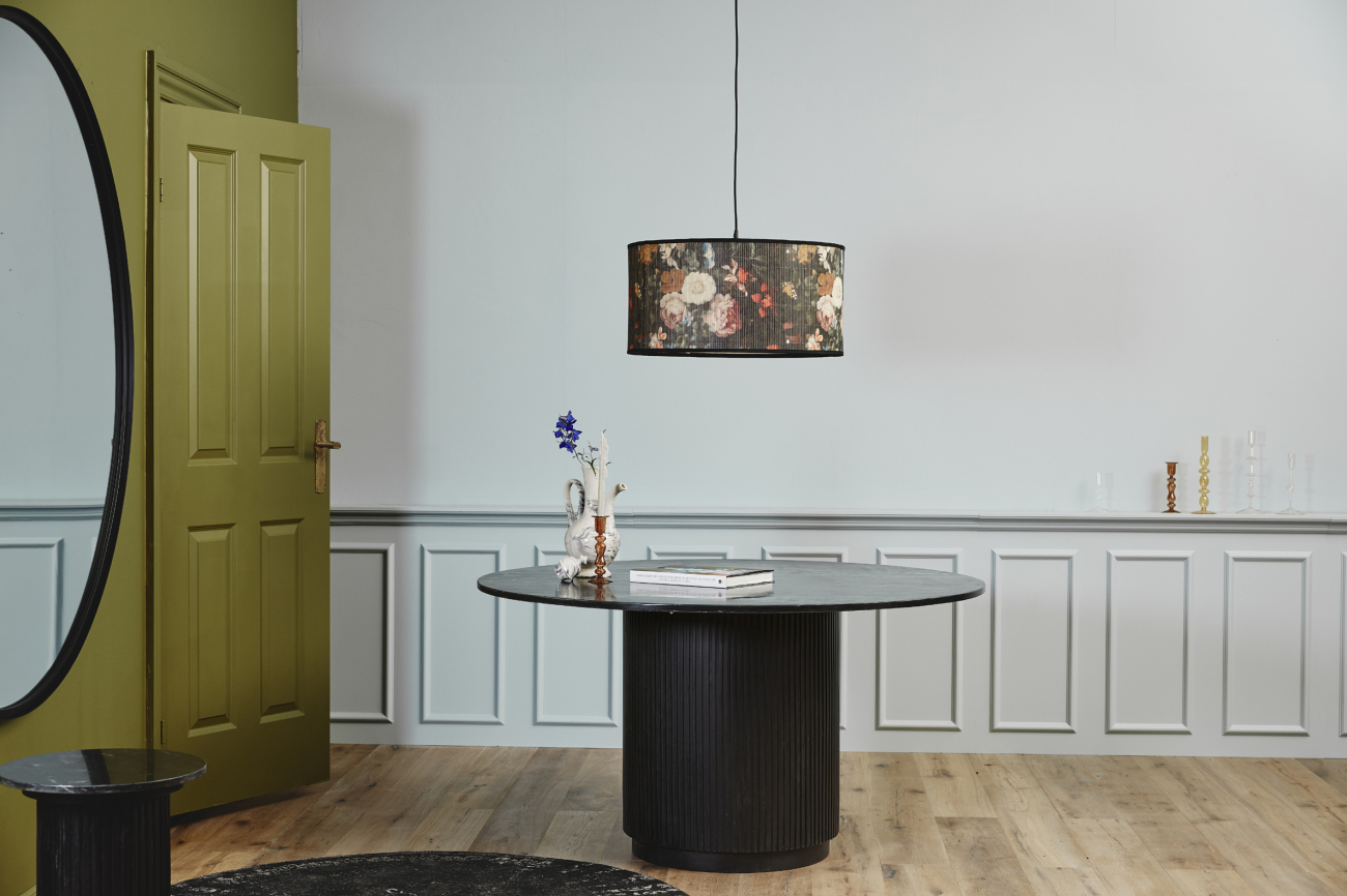 Stolik kawowy 'Erie' Okrągły 75cm - Czarny Marmur