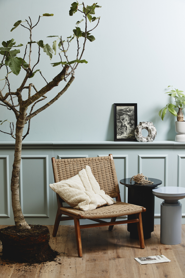 Stolik boczny 'Erie' Okrągły 40cm - Czarny Marmur