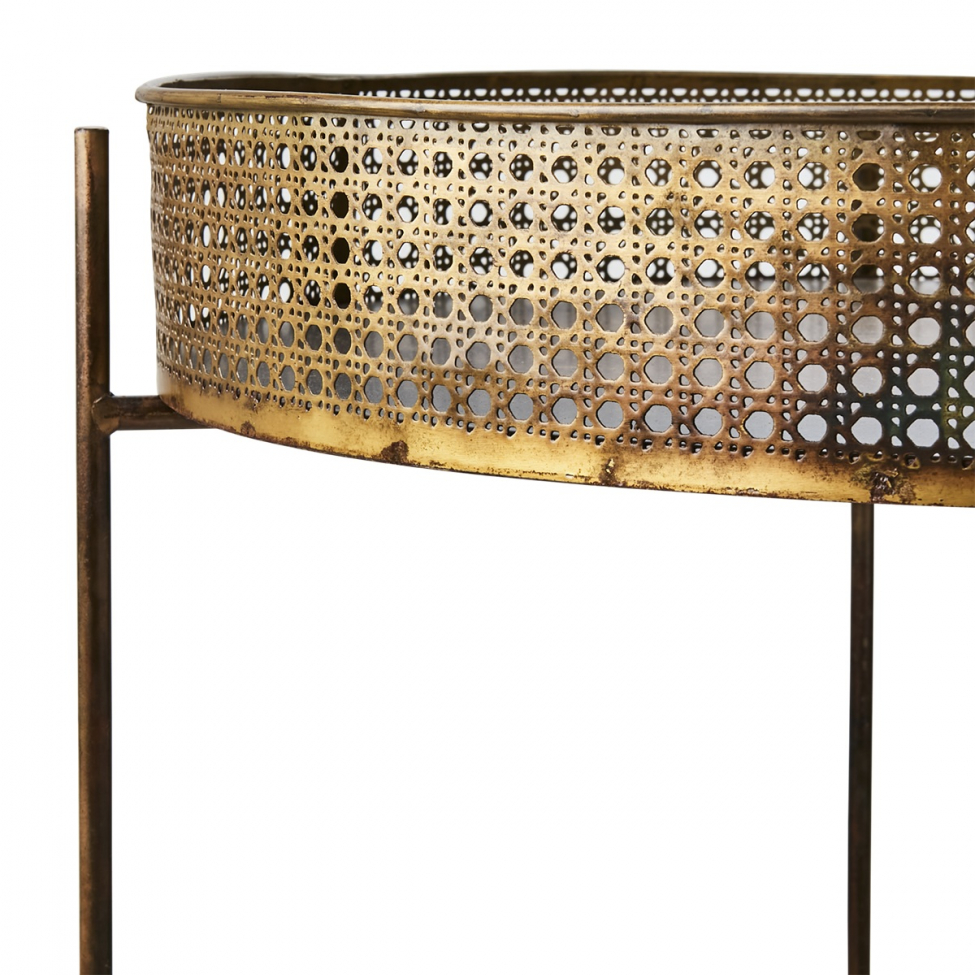 Stolik boczny 'Thomas L' - Mosiądz/żelazo