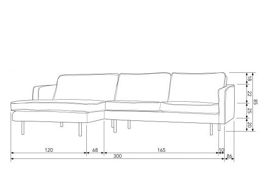 Sofa 'Rodeo' - Khaki - Lewa
