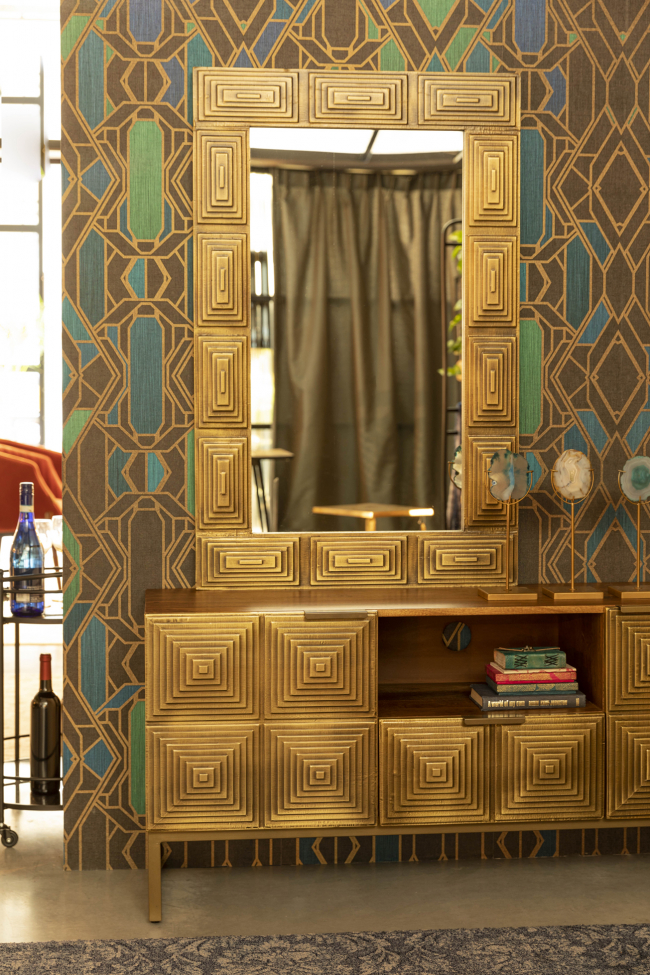 Lustro 'Volan' 110x70cm - Mosiądz