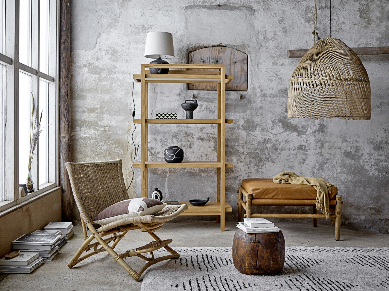 Lampa stołowa 'Matheo' - Czarny/Terrakotta