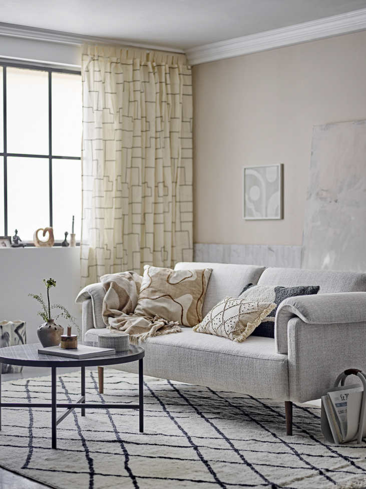 Stolik kawowy 'Estelle' 76cm Okrągły - Szary/Marmur