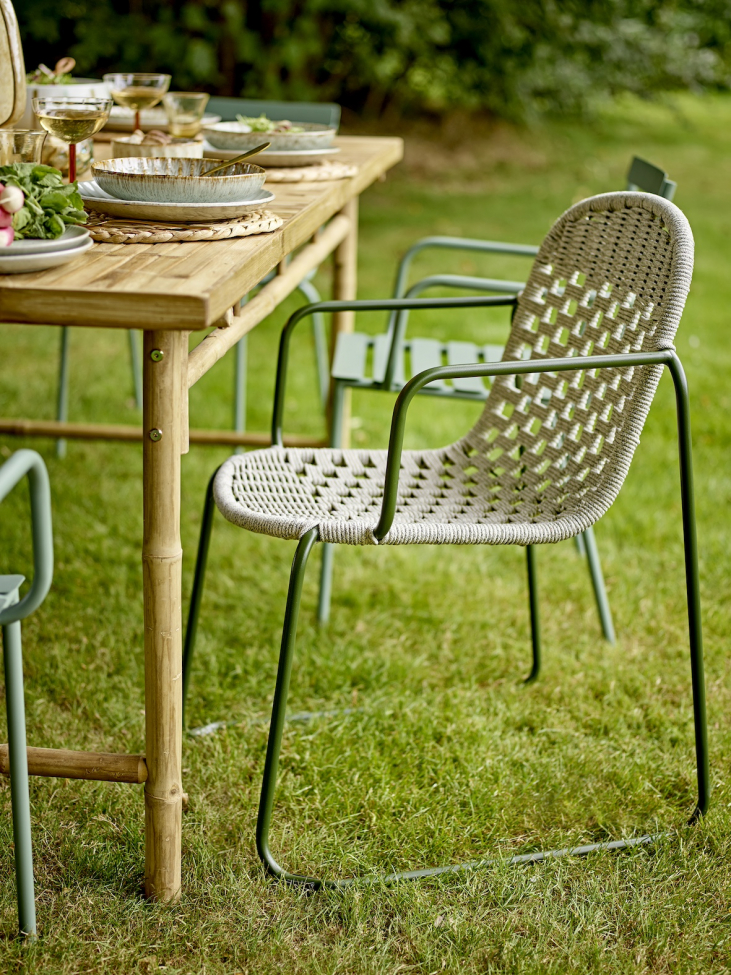 Krzesło ogrodowe 'Calana' – zielone/metalowe