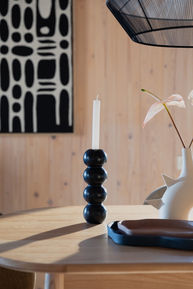 Świecznik 'Rome' - Czarny