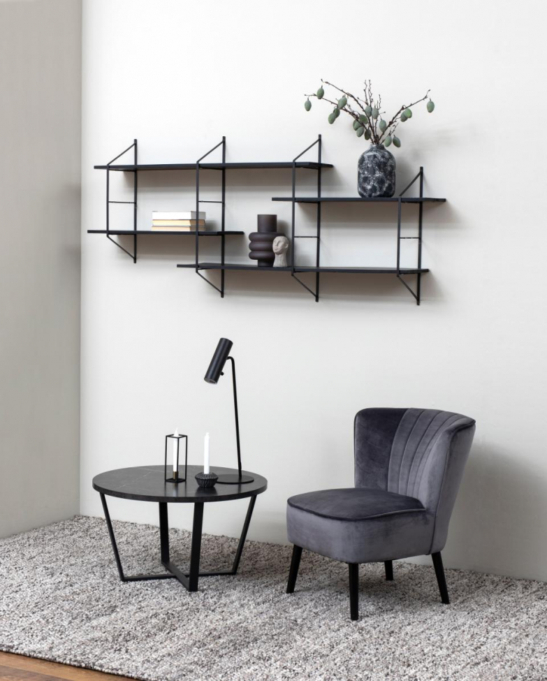 Stolik kawowy 'Cesenatico' - Marmur/Czarny